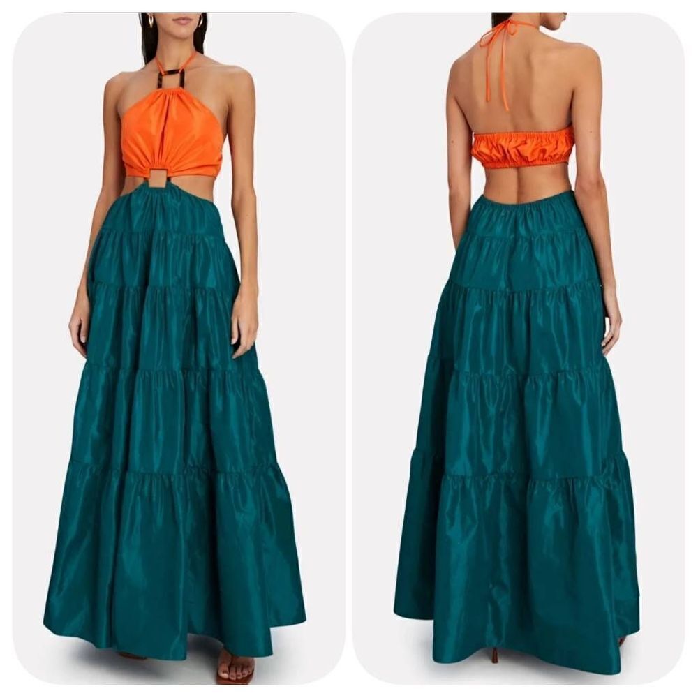 NWOT Staud Dome Taffeta Cut-Out Maxi Dress Size L - Picture 2 of 12